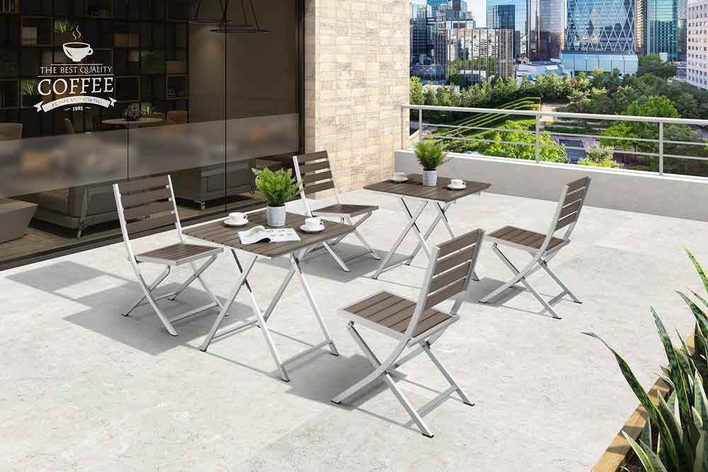 Small Balcony Furniture 3 Piece Outdoor Bistro Table Set For Restaurant - Roman