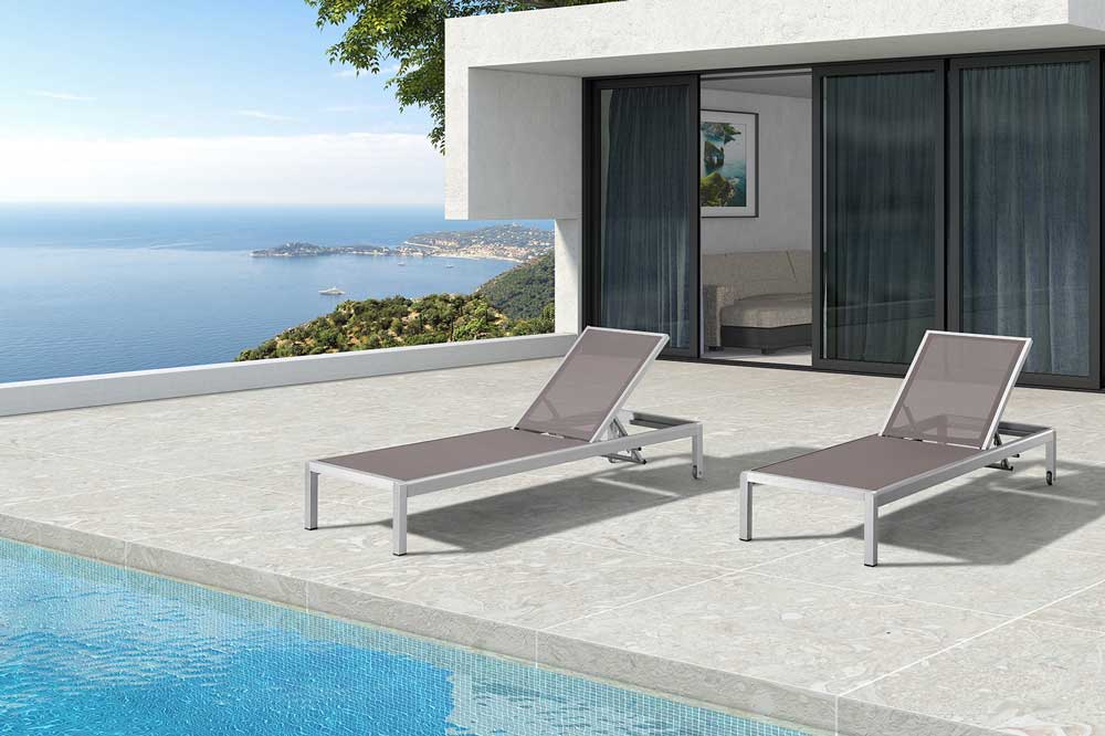 Villa Outdoor Furniture Aluminum Pool Sun Loungers For Sale - Keith